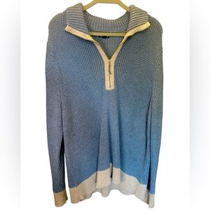 Patagonia Ponderosa Pine 1/4 zip Men's Blue and Kakhi Sweater size L